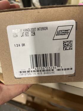 Fc94lat622cen Schlage Custom Latitude Dummy Pack With Century Trim - Matte Black