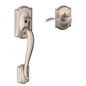 Fe285cam619flalh Schlage Camelot Satin Nickel Door Handleset Grip With Accent Handle And