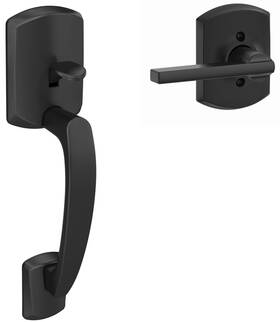 Fe285-grw-lat-grw Schlage Fe285grw622latgrw Greenwich Lower Handle Set For - Black