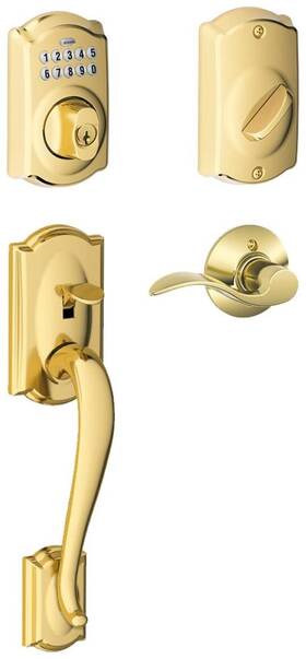 Fe365-cam-acc-rh Schlage Fe365cam505accrh Right Handed Camelot Electronic - Brass