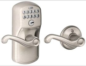 Fe575ply619fla Schlage Fe575-ply-fla Plymouth Flair Lever Keypad Entry Nickel