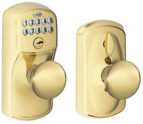 Fe595ply505ply Schlage Fe595-ply-ply Plymouth Keypad Entry Brass