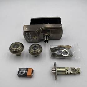 Fe595cam609geo Schlage Fe595 Cam 609 Geo Camelot Keypad Entry With Flex-lock Antique Brass