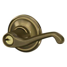 Fla609 Schlage F51v4 Flair Lever Keyed Entry Lock Antique Brass Rh Hinge - New Fla609 Schlage F51v4 Flair Lever Keyed Entry Lock Antique Brass Rh Hinge - New