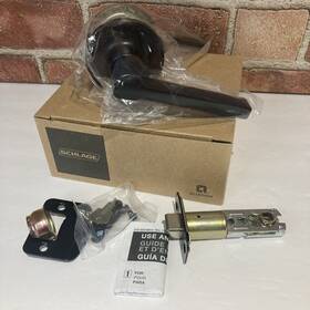 J10sol622 Schlage Solstice Passage Door Lever 1 3/8 Inch To 2 Range Matte Black