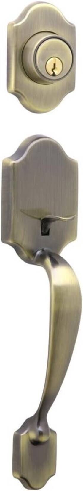 Jh58prs609 Schlage Dexter Paris Handleset With Deadbolt Antique Brass