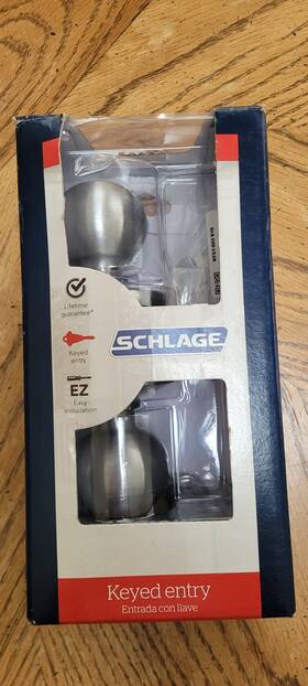 Kf51-002-619 Schlage Easy Installation Bed And Bath Privacy Door Knob Satin Nickel. Kf51-002