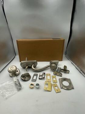 Schlage Lock Company 043156491438 Camelot Single Cylinder Handleset And Right Hand Accent Lever Satin