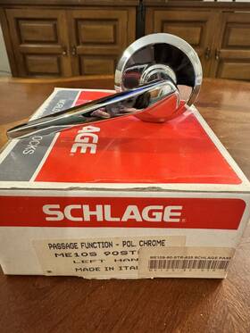 90str Schlage Me10s Passage Function - 625 Left Hand Polish Chrome Finished