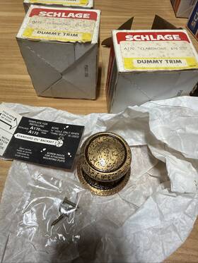 P507-733 Schlage Three /3/vintage Dummy Trim A170 Claremont 616 Antique Bronze