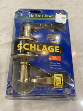 P513-502 Schlage New Hall And Closet Lever Left Hand Door Handle Gold Finish
