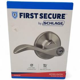 P54pre360 Schlage First Secure Keyed Entry Door Lever Presley Lockset Ez Installation New
