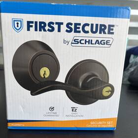 Pc60pre716 Schlage First Secure By Deabolt And Lever Security Set Aged Bronze New In Box