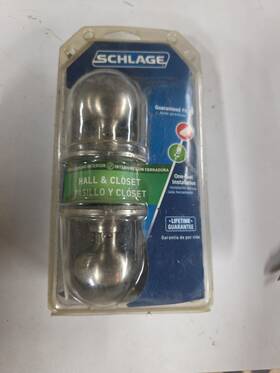 F10vply619 Schlage Plymooth 043156891283 Plymouth Satin Nickel Door Knob Hall And Closet Brand New