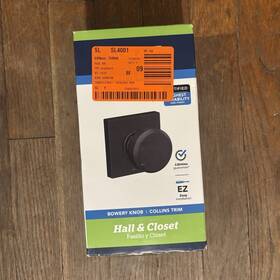 Sl4001 Schlage Bowery Knob Collins Trim Black Matte Passage Door Hall And Closet