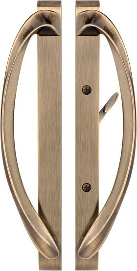 88300006 Security Inc Modena Contemporary Sliding Door Handle In Antique Brass Fits 3-15/16 Inch Ctc Screw