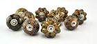 Set Of 10 Brown Black Ornate Floral Ceramic Cupboard Cabinet Knobs Drawer Pull 065644817889