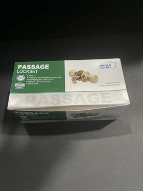 149065 Shield Security Passage Lockset Tulip Knob Style Polish Brass Finish #149065