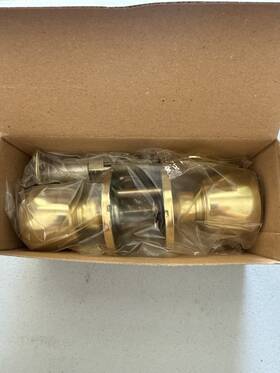 Shield Security 749694138308 Entrance Lockset Tulip Knob Polished Brass Door Handle