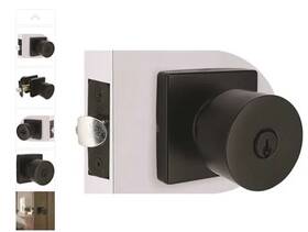 Tvx930b Shield Security Contemporary Passage Door Knob 2-3/8 Inch And 2-3/4 Backset Grade 3 Matte Black