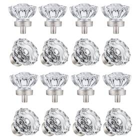 Shiny Handles 605556587120 Brushed Nickel Cabinet Knobs Glass And Pulls Vintage Crystal