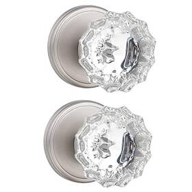 Shiny Handles 658359053712 2 Pack Glass Dummy Door Knob Brushed Nickel Inactive 2pack Satin