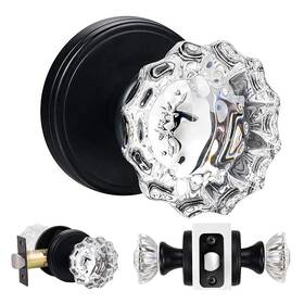 Shiny Handles 681013754892 Glass Door Knobs Interior Passage Clear Crystal For Hall And Clos