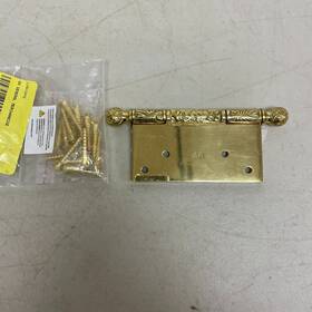 434554 Signature Hardware 4 Inch X Eastern Damask Polished Laquered Door Hinge