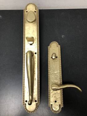 441550 Signature Hardware Marconi Left Handed Brass Door Handleset