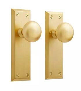 Sh552123 Signature Hardware 443804 New York Privacy Interior Door Set Brass Satin