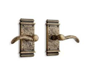 444599 Signature Hardware Griggs Left Hand Solid Brass Passage Door Set Antique