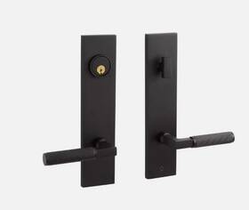 455558 Signature Hardware Satcher Brass Entrance Door Set - Lever Handle Lh