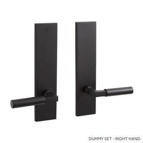 455668 Signature Hardware Tolland Solid Brass Dummy Door Knob Set Matte Black