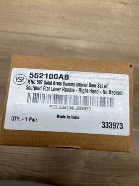 479289 Signature Hardware Right Handed Solid Brass Dummy Door Lever Set Inch Read