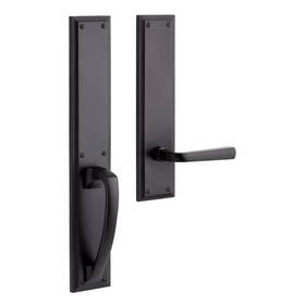 479307 Signature Hardware Left Handed Dummy Door Lever Set - Matte Black
