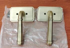 479332 Signature Hardware Matteen Brass Dummy Door Set Left Hand Antique Flaw