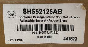 480935 Signature Hardware Valma Passage Door Knob Set - Antique Brass Read