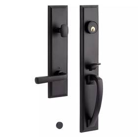552055ab Signature Hardware Brass Entry Door Set - No Backset-right Hand Matte Black