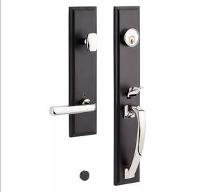 552055blpn Signature Hardware Aurick Solid Brass Entrance Door Set - Lever Handle Right Hand-no Backset