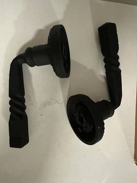 966801 Signature Hardware Hardware-twisted Iron Lever Door Set Rope Motif-black Powder Coat