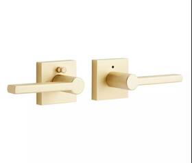 Hlk2203cb Signature Hardware Mabry Privacy Set - Lever Handles Satin Brass