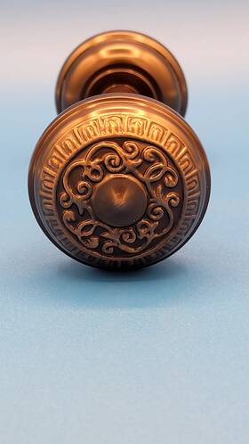 K169-ab Signature Hardware Solid Forged Round Egg And Dart Door Knob - Antique Brass