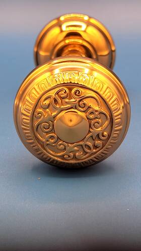 K169-pb Signature Hardware Solid Forged Round Egg And Dart Door Knob - Antique Brass