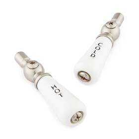Rs-206-bn Signature Hardware Small Porcelain Lever Handles Pair Of 2 Brushed