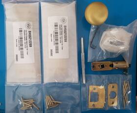 Sh552122sb Signature Hardware Interior Door Set W Adjustable Backet Satein Brass