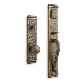 Sh552136ab Signature Hardware England Entrance Door Set - Knob With Spring Assistance