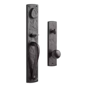 Sh552153db Signature Hardware Bullock Entrance Door Set With Round Knob Spring Assistance