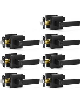 Sipody 313105160174 7 Pack Matte Black Door Handles Privacy Levers Keyless Interior Bed Bathroom