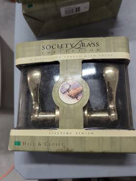88501 Society Brass New Old Stock Pembroke Heavy Hall And Closet Door Knob