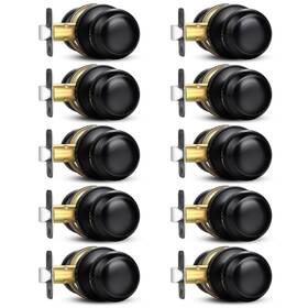 Sop-1153us Sopoby Door Knobs 10 Pack Round Keyless Interior Exterior Lockset Black Passage